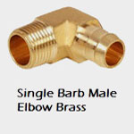 Single Barb Male Elbow Brass